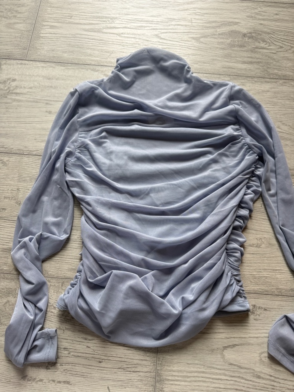 Sheer dusty blue blouse